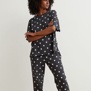 Conjunto de Pijama para Mujer, Ropa de Dormir/Hogar, 2 Piezas, Cómodo, Moderno, Estilo Femenino, Camisa y Pantalón Suaves - Product Image 6