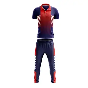 Vendita calda miglior Design Logo personalizzato stampa sport di squadra Cricket uniforme diversi colori Quick Dry Sublimation Cricket Uniform