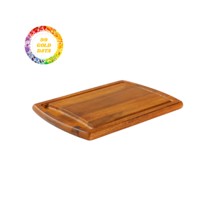 Tabla de cortar de madera de acacia Premium con asa, utensilios de cocina hechos a mano ecológicos para Preparación y presentación de alimentos - Product Image 3