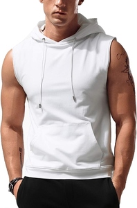 Débardeurs à capuche Bodybuilding Muscle Cut Off T Shirt Chemises de course sans manches avec sweat à capuche Gym Training Hoodies - Product Image 5