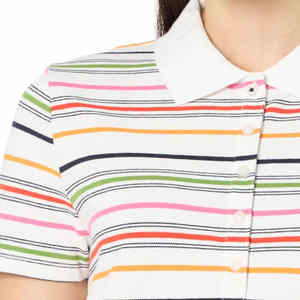 Logotipo personalizado impreso transpirable de las mujeres para los polos MOQ bajo Casual Plaid camisas de punto - Product Image 3