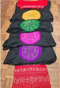 Colección Festival, Sari de Seda Rasmandal Gajji, Sari Tradicional Indio de Seda Rasmandal Gajji Bandhej a Bajo Precio por Proveedor - Product Image 2