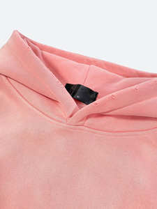 Sudadera con Capucha de Moda Invernal para Hombre, 100% Algodón, Lavado Desteñido, Estilo Urbano, con Bordado y Detalles Decorativos de Pedrería - Product Image 3