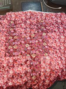 Tissu en dentelle à sequins brodés, trame respirante, été, mariage pour enfants, impression découpée au laser - Product Image 2