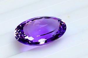 Pierre précieuse en améthyste naturelle facettée de 12x10 mm - Améthyste facettée de coupe ovale - Pierre de qualité époustouflante pour la fabrication de bijoux fins - Product Image 2