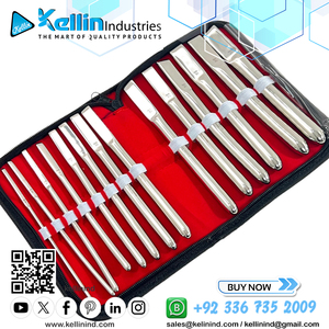 Juego de dilatador Hegar uterino de 14 piezas Juego de instrumentos quirúrgicos de un solo extremo Acero inoxidable Calidad alemana Hecho en Pakistán - Product Image 4