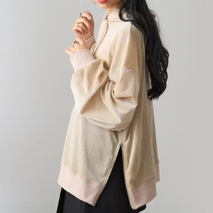 Tissu en velours à prix de gros, adapté aux vêtements décontractés, sweats à capuche pour femmes 2026 / Prix direct d'usine, design minimal, sweat à capuche confortable - Product Image 4