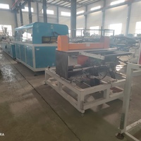 Ligne de production d'extrusion de profilés de porte solide en PVC WPC d'occasion à haute automatisation, machine de fabrication avec moteur SIEMENS à double vis