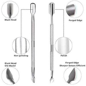 Ensemble de coupe-cuticules et pousse-ongles en acier inoxydable de haute qualité en gros, outils professionnels de manucure et de pédicure - Product Image 3