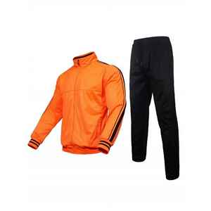 Ensemble de survêtement d'hiver décontracté 2 pièces pour homme, col montant zippé avec deux poches pour jogging ou survêtement - Product Image 1