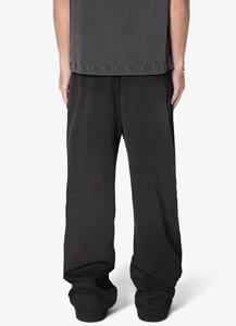 OEM Custom <b>Men</b> Quick Dry Polyester straight wide leg sweatpants Unisex Elastic Mid Waist <b>loose</b> <b>fit</b> plain <b>joggers</b> - Product Image 3