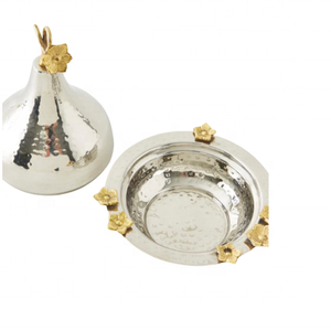 Juego de 3 cuencos de postre de acero inoxidable con base de aluminio pulido dorado, diseño moderno para servir - Product Image 3