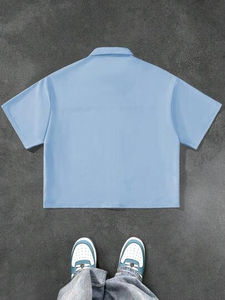 Wholesale Custom Vintage Unisex Boxy Loose V-neck Oversized <b>Crop</b> <b>Top</b> Short Football Jersey Customizable <b>Mesh</b> Breathable Color - Product Image 2