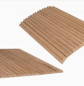 Gabinete de listones verticales de madera moderno, puerta enrollable decorativa frontal, almacenamiento de muebles elegantes, gabinete de cocina, Panel de tambor - Product Image 1