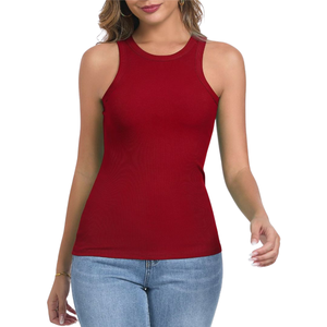 Débardeurs côtelés pour femmes Fabricant de tissu extensible en coton Doux Respirant Confortable Style d'été - Product Image 2