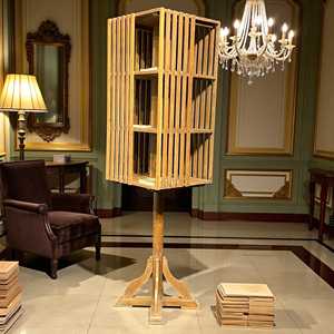 Étagère à livres en bois traditionnelle, étagère à livres vintage, élégance artisanale, salon, décoration à assortir - MOQ 1 conteneur uniquement - Product Image 1