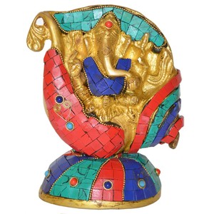 Figurine Ganesha en laiton faite à la main de qualité supérieure pour le festival indien traditionnel et le cadeau de pendaison de crémaillère - Product Image 1