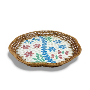 Bandeja de Ratán con Incrustaciones de Nácar y Borde de Ratán Hecho a Mano para Servir Alimentos Decorativos y Uso Doméstico de Vietnam - Product Image 2