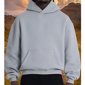 Sudadera con capucha recortada de gran tamaño de 500GSM, Jersey de algodón pesado con ajuste cuadrado personalizado, sudadera en blanco para hombres, suministro a granel al por mayor - Product Image 2