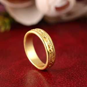 แหวนทองเหลืองชุบทองแบบกว้างทำจากเวียดนามแหวนสำหรับผู้ชายและผู้หญิงรูปดาวตกชุบทองสำหรับเป็นของขวัญวันหยุด - Product Image 6