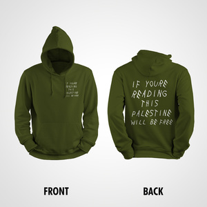 Sudadera con Capucha 100% Algodón con la Frase "Si Estás Leyendo Esto, Palestina Estará Libre" con Tela de Felpa Francesa y Serigrafía - Product Image 4