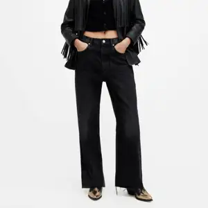 2024, venta al por mayor, pantalones vaqueros informales de alta calidad para mujer, pantalones vaqueros rectos sueltos de pierna ancha para mujer, pantalones vaqueros de cintura alta para mujer - Product Image 1