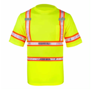 Chemise de sécurité pour travaux de construction, unisexe, bande réfléchissante haute visibilité, manches courtes, logo personnalisé en couleur - Product Image 5