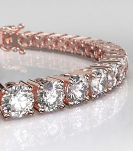 Bracelet tennis, bracelet tennis en or rose, bracelet tennis, bracelet diamant, cadeau pour elle, bracelet minimaliste - Product Image 2