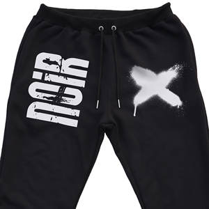 Pantalon de survêtement pour homme Streetwear en coton léger, avec impression DTG, effet délavé à l'acide, cordon de serrage - Product Image 3