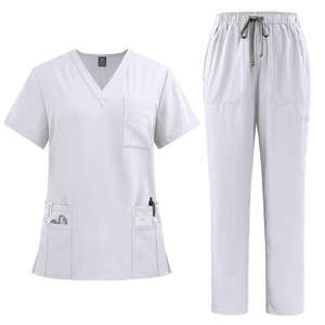 Haute qualité hôpital gommages uniforme ensemble infirmière Polyester Spandex femmes gommage ensembles uniformes soins infirmiers hommes gommages médicaux - Product Image 3
