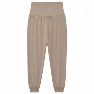 Pantalon de jogging de maternité pour femme, doux et extensible, avec panneau ventral, taille haute, en mélange de coton, coupe ample, décontracté et confortable - Product Image 2