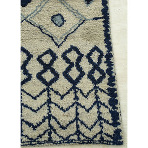 พรมขนสัตว์ถักมือสีเบจและสีน้ำตาลลายเรขาคณิตสำหรับห้องนั่งเล่น ทางเข้าบ้าน และห้องนอน-PKWL-311 - Product Image 3