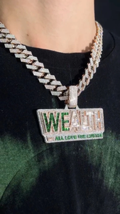 Personalizado Unisex Moissanite diamante colgante estilo Hip Hop acero inoxidable totalmente helado placa colgante regalo joyería de moda - Product Image 2