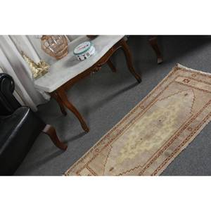 พรมขนสัตว์3.6ft สีเบจสีน้ำตาลคลาสสิกขนาด1.7 x แบบตุรกีดีไซน์แบบเย็บปะติดสำหรับทางเข้าห้องนั่งเล่นหรือห้องนอน - Product Image 2