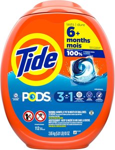 Tide PODS Lot de détergent à lessive, détachant 3 en 1, chasseur d'odeurs, protecteur de couleur, 112 pièces - Product Image 2