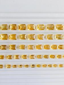 Citrino Natural Amarillo, Corte Esmeralda, Piedras Bien Cortadas y Pulimentadas con Lupa, Calidad Limpia, Certificado IGI - Product Image 3