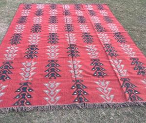 Tapis Kilim Moderne en Laine et Jute Tissé à la Main Tapis Indien Traditionnel Dhurrie Fait à la Main avec Laine et Jute - Product Image 2