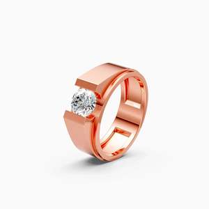 Lab Grown Diamond Round Cut Elegant <b>Mens</b> Band Statement <b>Ring</b> Featuring 0.95 Ct | In 9K Yellow White And Rose Gold - Product Image 2