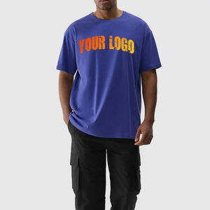 T-shirt uni tricoté 100 % coton pour homme, tendance, coupe ajustée, respirant, à manches courtes, personnalisable avec impression de lettres, vente en gros - Product Image 6