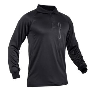Manches longues pour hommes de haute qualité pour polos t-shirts Logo personnalisé noir athlétique vêtements de golf à séchage rapide Performance solide motif avant - Product Image 1