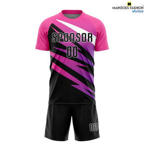 Uniforme de Fútbol Sublimado Personalizado en Morado, Gris y Negro, Transpirable, de Manga Corta, Unisex, para Entrenamiento Deportivo, Precio al por Mayor - Product Image 3