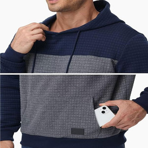 Pull à capuche épais pour hommes, sweat-shirt d'hiver tricoté ample, impression numérique, logo à motif solide délavé, vente en gros - Product Image 4