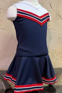 Uniforme de pom-pom girl pour enfants vêtements d'entraînement en tissu doux respirant avec design imprimé couleurs d'équipe personnalisées tailles de logo personnalisées - Product Image 4