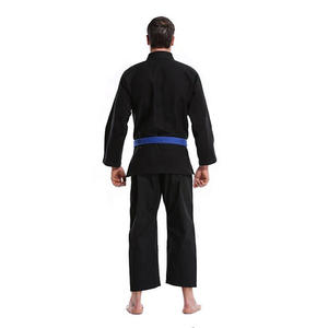 Color negro personalizado MMA Jiu-Jitsu-Judo-Gi uniforme de alta calidad al por mayor Jiu-Jitsu-Judo-Gi uniforme con cinturón azul de algodón - Product Image 3