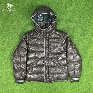 Men's Premium Quality Solid Zip-Up Hooded Puffer <b>Jacket</b> Winter Warm Custom <b>Quilted</b> Waterproof Cotton Filled Front - Product Image 2