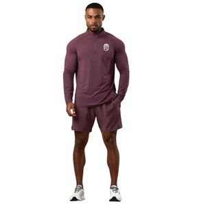 Men Energy 1/4 <b>Zip</b> Funnel Performance Top Breathable Stretch Training <b>Shirt</b> for Gym Workout and Sports - Product Image 6