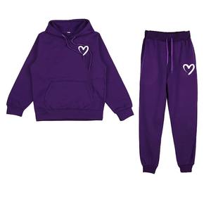 เซ็ตเสื้อสเวตเตอร์มีฮู้ดแขนยาวมีฮู้ดสำหรับผู้หญิงชุดวอร์มสองชิ้นผ้ากำมะหยี่สำหรับใส่เล่นกีฬา100% - Product Image 2