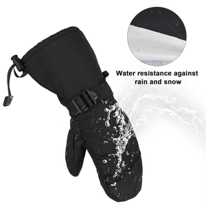 Mitaines de ski en cuir imperméables pour hommes et femmes avec fermeture à boucle et crochet pour l'isolation, pour le snowboard et la motoneige - Product Image 4