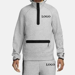 Sweat à capuche d'hiver personnalisé en molleton technique pour homme, OEM, haute qualité, streetwear, séchage rapide, respirant, uni, avec poche - Product Image 1