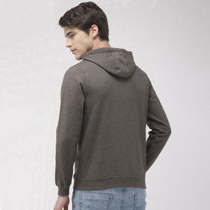 Sweat à capuche confortable pour homme, en molleton surdimensionné, doublure douce, décontracté, 100% coton, respirant, poche gaufrée, motif uni - Product Image 2